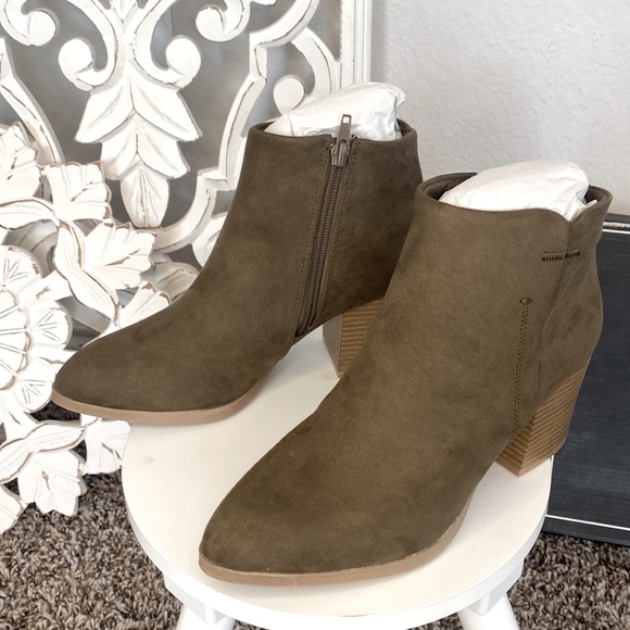 Women CutOut Bootie Lace Up Slip On High Heel Platform Ankle Khaki BRAND NEW✔️ - Picture 5 of 11